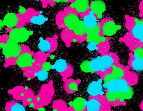 Multicolored spots on a black background Stock Illustration
