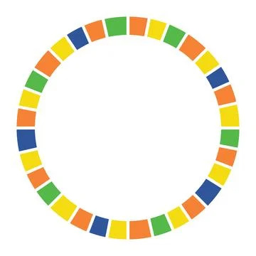 Multicolored Square Shape Circle Frame Stock Illustration