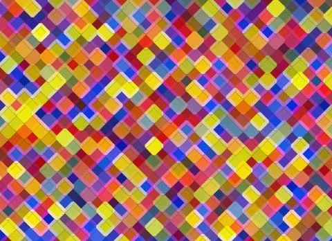Multicolored square shapes in chaotic arrangement. holiday bokeh backgrounds Illustrazione stock