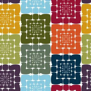 Multicolored squares on a white background. Seamless vector pattern. Stock Illustration