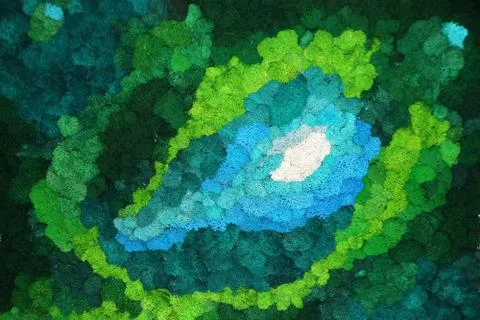 Multicolored stabilized moss on the wall as an interior decoration Stock Photos