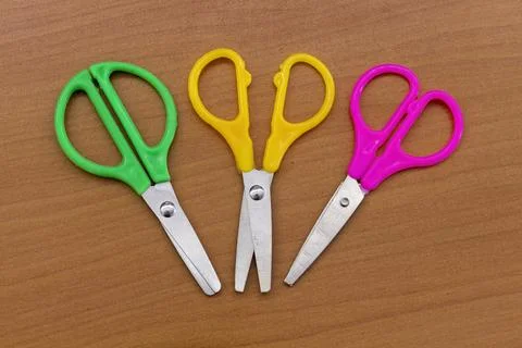 Multicolored stationery scissors Stock Photos