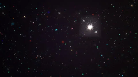 Multicolored Stellar Moving Galaxies in Deep Space Video stock 303072717