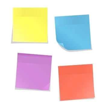 Multicolored stickers for note isolated on white Stock Illustration