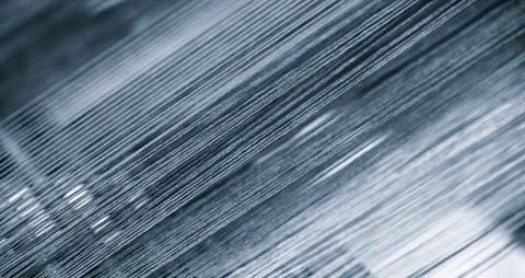 Multicolored straight strands texture background, sewing equipment, loom equi Foto stock