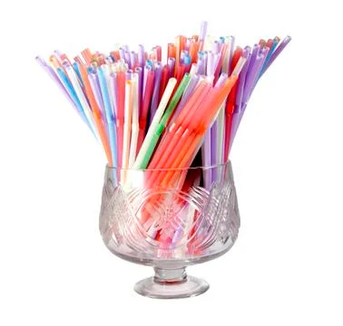 Multicolored straws Stock Photos
