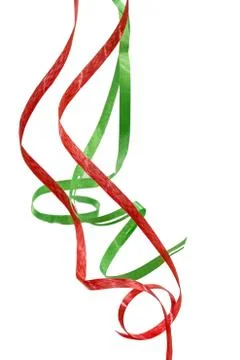 Multicolored streamer, isolated on white background Stock Photos
