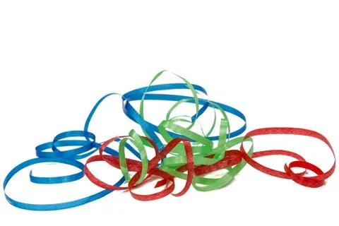 Multicolored streamer, isolated on white background Stock Photos