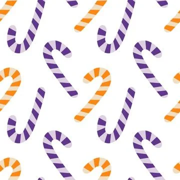 Multicolored Striped Candy Cane Seamless Pattern Traditional Halloween palette Stock Illustration