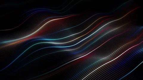 Multicolored striped liquid background. Bright neon lines form a wavy relie.. Stock Footage 334235537