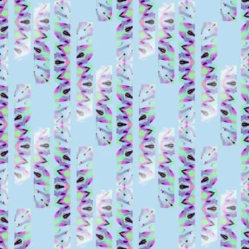 Multicolored stripes pattern on pastel blue Stock Illustration