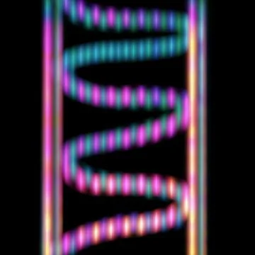 Multicolored strokes on a black background Stock Illustration