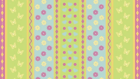 Multicolored summer background with flowers, butterflies and hearts Stock Footage 107872880