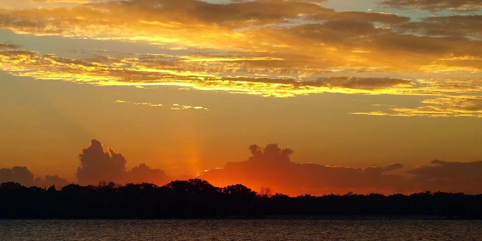 Multicolored Sunset Glow. Stock Photos
