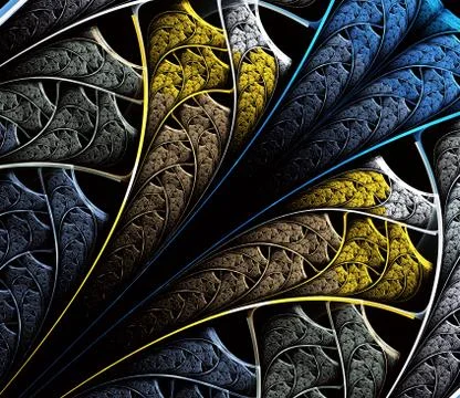 Multicolored symmetrical fractal pattern Illustrazione stock