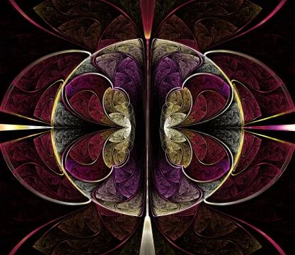 Multicolored symmetrical fractal pattern イラスト素材