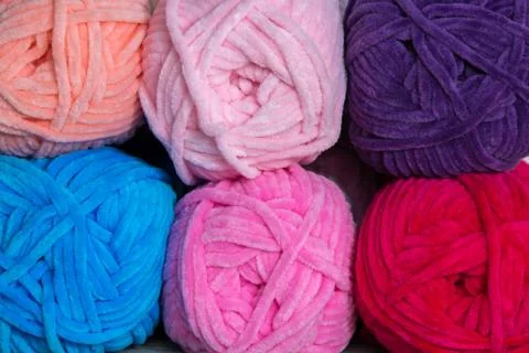 Multicolored tangles of yarn and thread for knitting Stock Photos