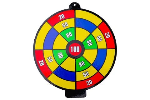 Multicolored target on a white background, isolated image Stock Photos
