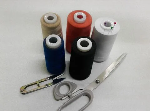 Multicolored thread spools Stock Photos