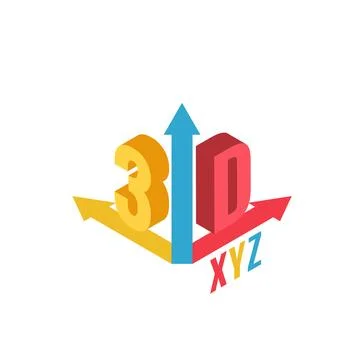 Multicolored three-dimensional icon 3D, isometric image Ilustración de archivo