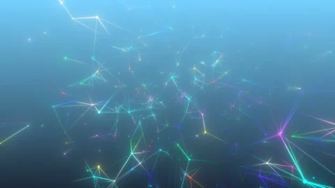 Multicolored ties.Abstract space background, geometry surfaces, lines and points Stock Footage 101488978