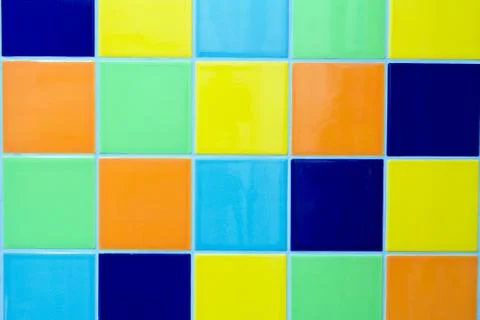 Multicolored tiles as backdrop Stock Photos