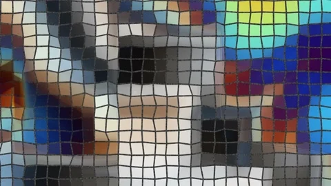 Multicolored tiles of small squares that change under the influence 動画素材 140820010
