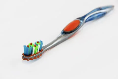Multicolored toothbrushes for cleaning a teeth Stock Photos