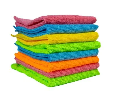 Multicolored Towels Pile Stock Photos