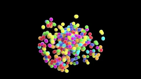 Multicolored Toy Balls Shaking Inside Abstract Sphere Seamless. Baby Balls 스톡 동영상 271542093