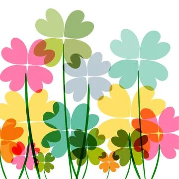 Multicolored transparency flowers Stock Illustration