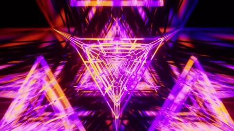 Multicolored triangle VJ loop show with reflection for party background Stock Footage 245543721