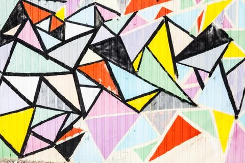 Multicolored triangles background abstract wall nice von Stock Photos
