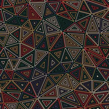 Multicolored triangles seamless vector pattern. Stock Illustration