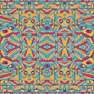 Multicolored Tribal Seamless Pattern Mixed media technique style modern ab... Stock Photos