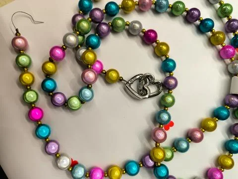Multicolored twisted necklace Stock Photos