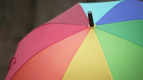 Multicolored umbrella Stock Footage 152574772