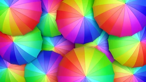 Multicolored umbrellas looping 3D animation Видео 70768885