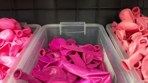 Multicolored uninflated balloon. Video stock 255471126