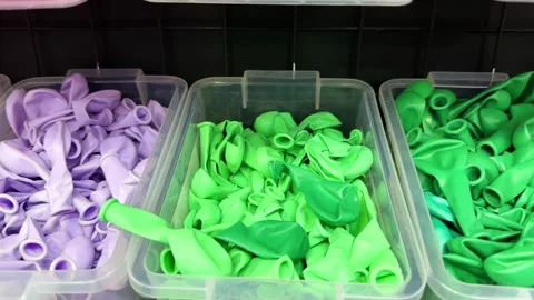 Multicolored uninflated balloon. Stock Footage 255471319