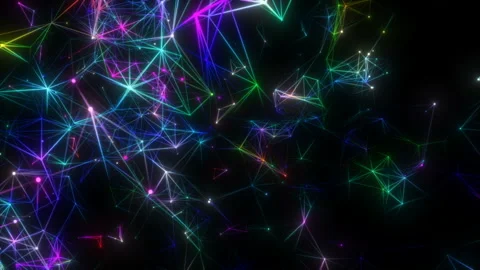 Multicolored Universe.3D animation showing multi core processing and data points Stock-Footage 103120740