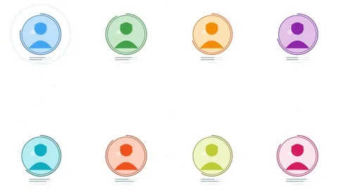 Multicolored User Profile Avatar Icons in Grid Layout Stock Footage 333276362