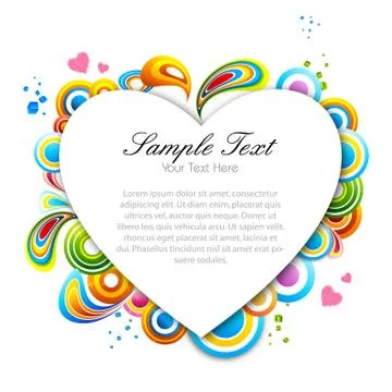 Multicolored valentine card Stock Illustration