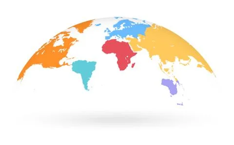 Multicolored Vector Globe Map Stock Illustration