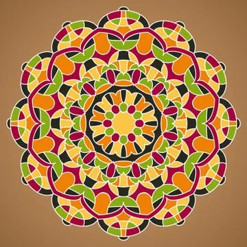 Multicolored Vector Mandala Stock Illustration