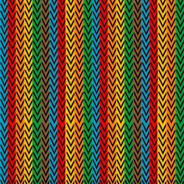 Multicolored vertical striped with zigzag elements Stock Illustration