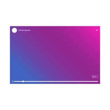 Multicolored video player template for web or mobile applications. Vector Stock Illustration