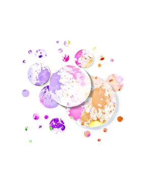 Multicolored watercolor splashes - a template for projects. Stock Illustration