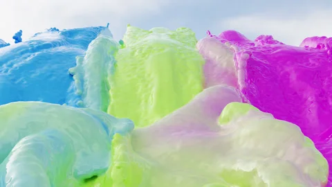 A multicolored waterfall. a multicolored waterfall seen from below Stock Footage 279306354