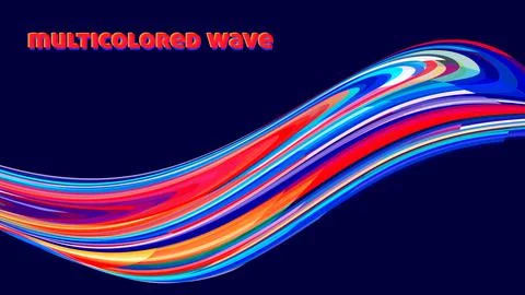 Multicolored wave on dark background. Vector Stock Illustration